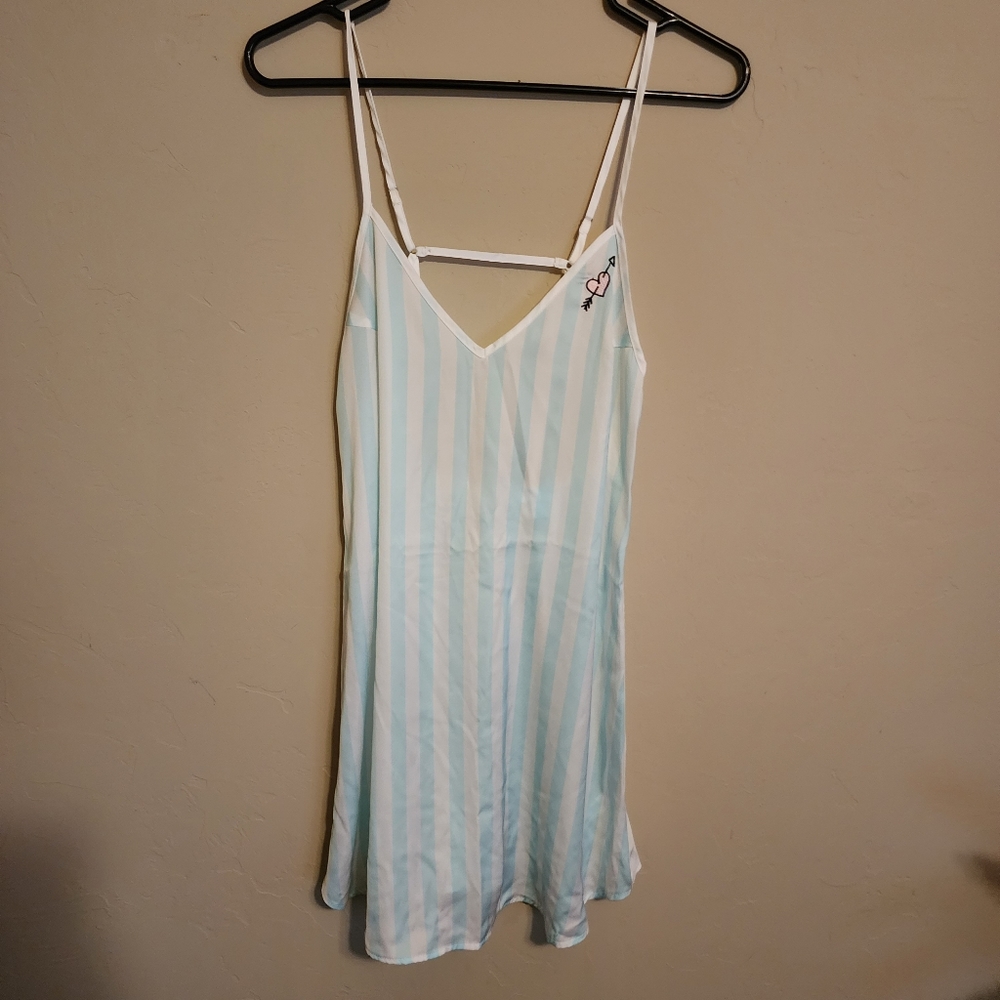 Blue and white striped chemise